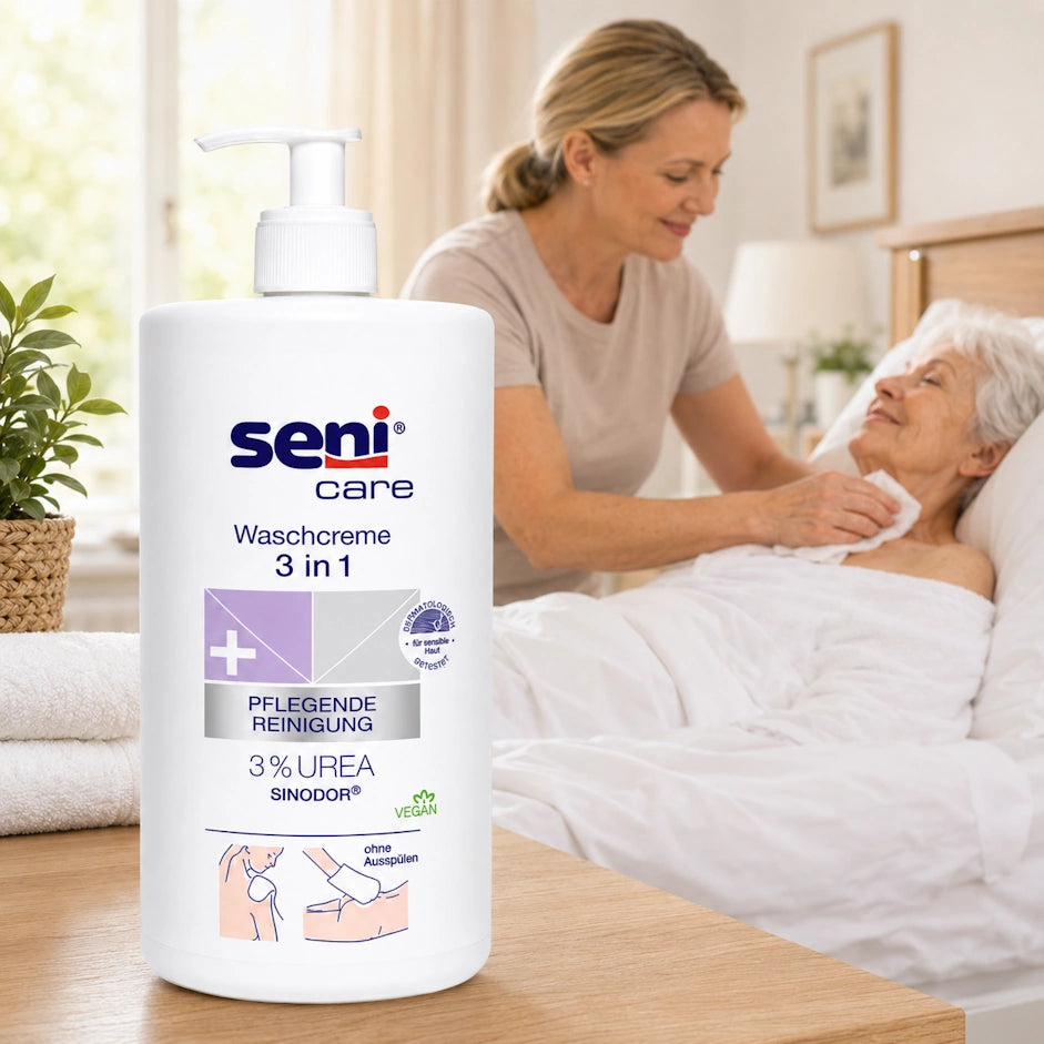Seni Care Waschcreme 3 in 1 mit 3% Urea 1000 ml – 1 Flasche