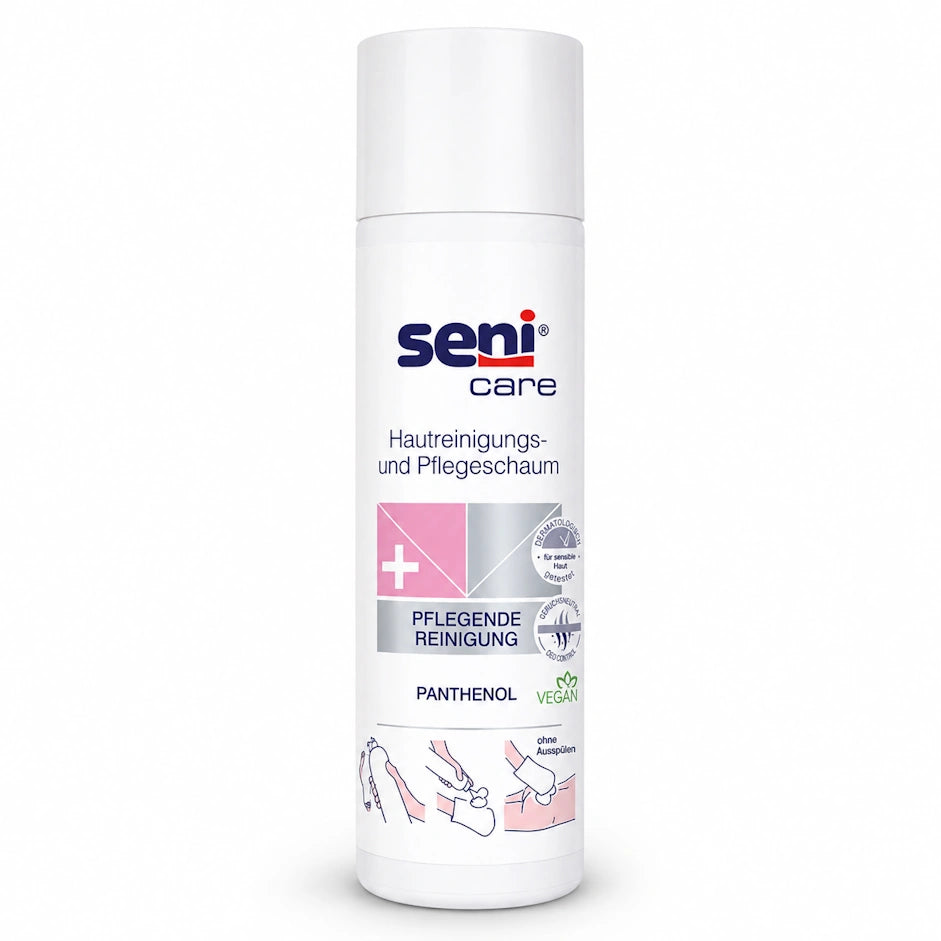 Seni Care Hautreinigungs- und Pflegeschaum mit Panthenol – 500 ml Spraydose
