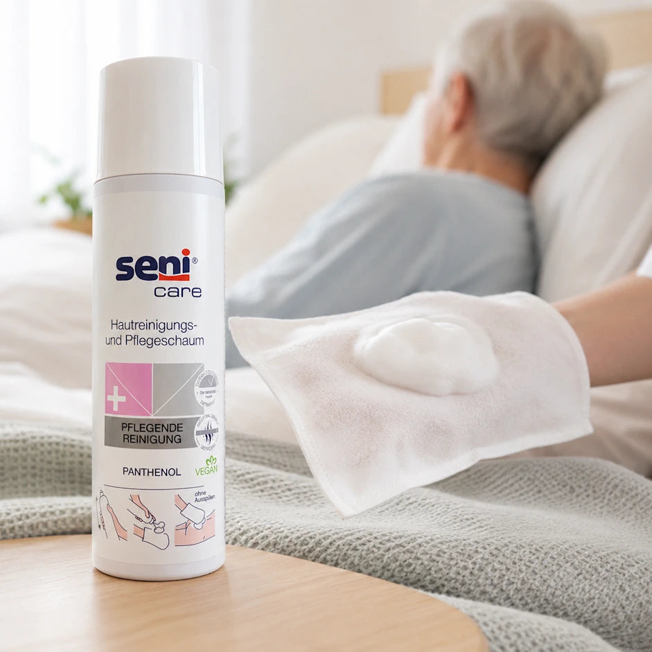 Seni Care Hautreinigungs- und Pflegeschaum mit Panthenol – 500 ml Spraydose