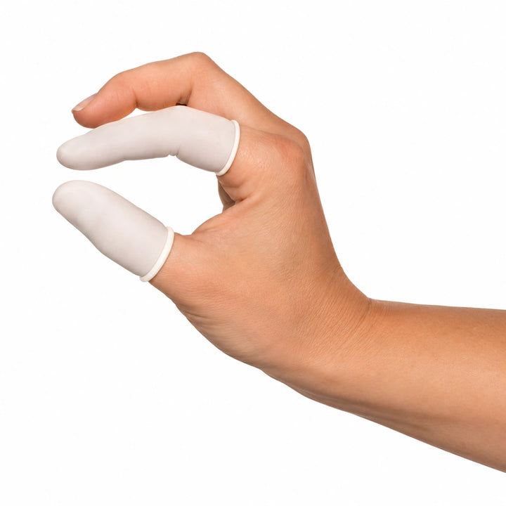 Meditrade Latex-Fingerlinge, puderfrei – 100 Stück