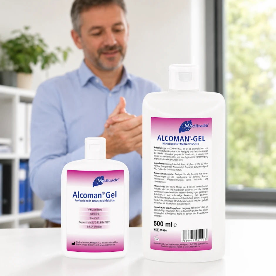 Meditrade Alcoman Gel alkoholische Händedesinfektion 100 ml / 500 ml