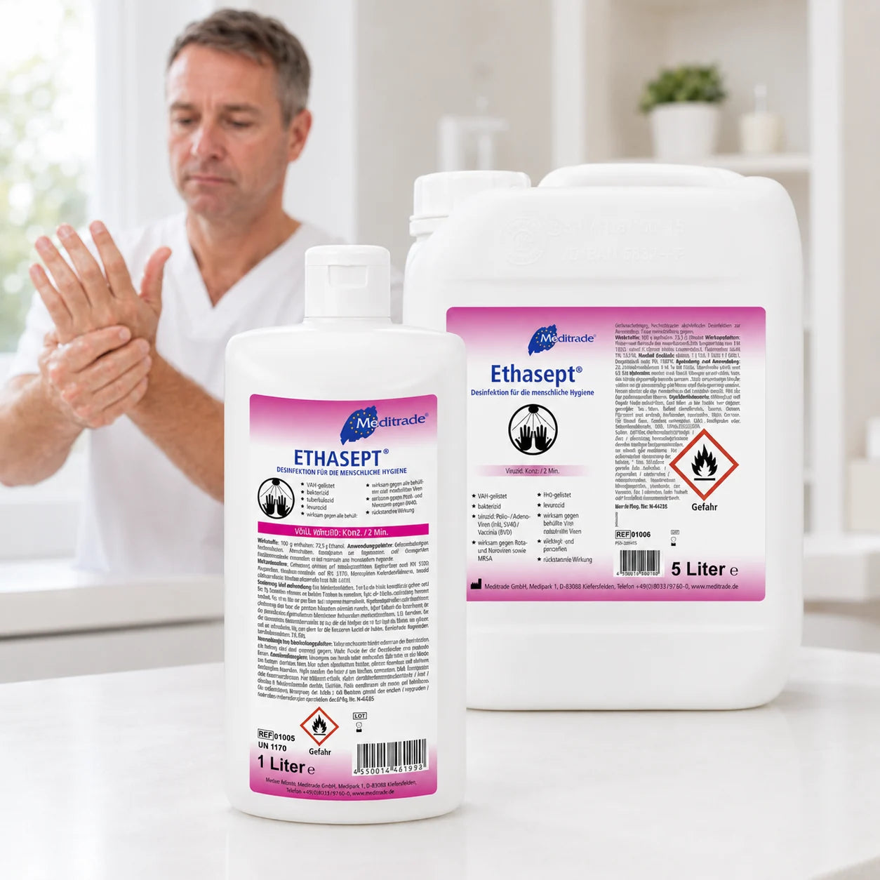 Meditrade Ethasept alkoholische Händedesinfektion 500 ml / 1000 ml / 5 Liter