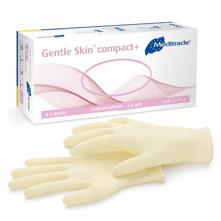 Meditrade Gentle Skin compact+ Latex-Untersuchungshandschuhe puderfrei