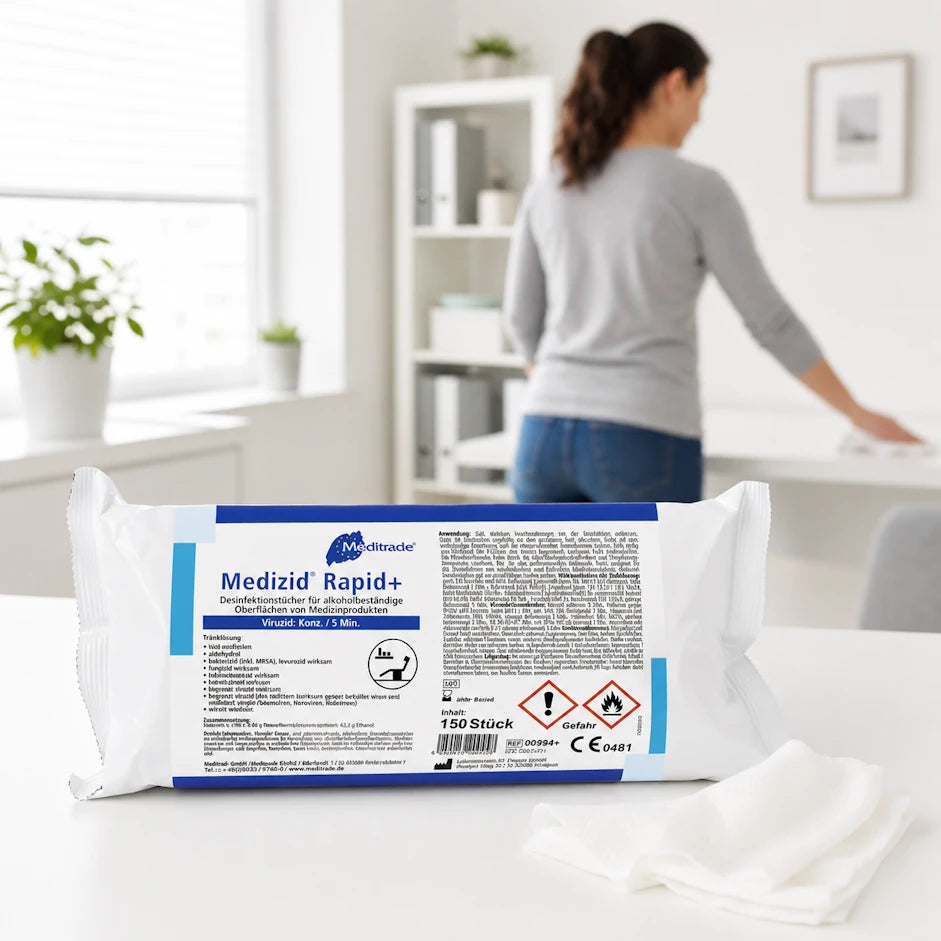 Meditrade Medizid Rapid QF Desinfektionstücher Flowpack – 80 Stück