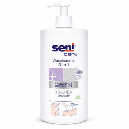 Seni Care Waschcreme 3 in 1 mit 3% Urea 1000 ml – 1 Flasche