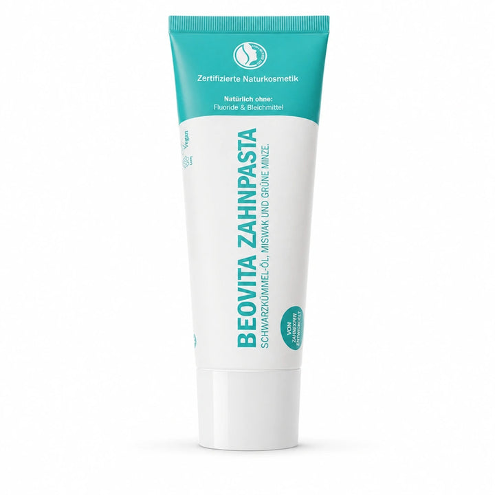 BEOVITA Zahnpasta mit Schwarzkümmelöl & Miswak – Fluoridfrei, 75 ml
