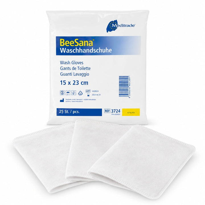 Meditrade Beesana Einmal-Waschhandschuhe Molton / Soft / PE