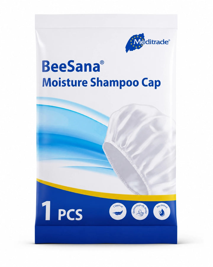 Beesana Shampoo-Haube, Einmal Waschhaube, unsteril – 1 Packung = 1 Stück