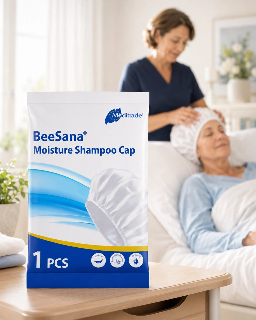 Beesana Shampoo-Haube, Einmal Waschhaube, unsteril – 1 Packung = 1 Stück