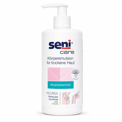 Seni Care Feuchtigkeitsspendende Körperemulsion mit 4% Urea 500 ml – 1 Flasche