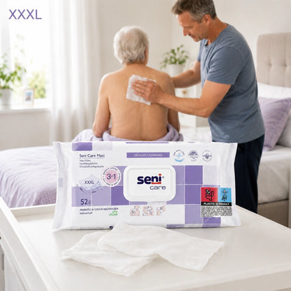 Seni Care Feuchtpflegetücher Maxi zur Hautreinigung – 52 Stück